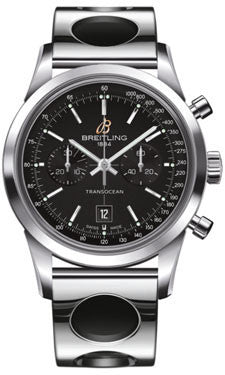 Breitling,Breitling - Transocean Chronograph 38 Stainless Steel - Air Racer Bracelet - Watch Brands Direct