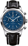 Breitling,Breitling - Transocean Chronograph 38 Stainless Steel - Croco Strap - Watch Brands Direct