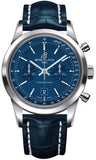 Breitling,Breitling - Transocean Chronograph 38 Stainless Steel - Croco Strap - Watch Brands Direct