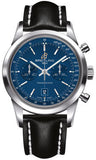 Breitling,Breitling - Transocean Chronograph 38 Stainless Steel - Leather Strap - Watch Brands Direct