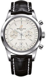 Breitling,Breitling - Transocean Chronograph 38 Stainless Steel - Croco Strap - Watch Brands Direct