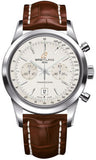 Breitling,Breitling - Transocean Chronograph 38 Stainless Steel - Croco Strap - Watch Brands Direct