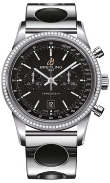 Breitling,Breitling - Transocean Chronograph 38 Steel - Diamond Bezel - Air Racer Bracelet - Watch Brands Direct