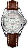 Breitling,Breitling - Galactic 41 Stainless Steel - Diamond Bezel - Croco Strap - Watch Brands Direct