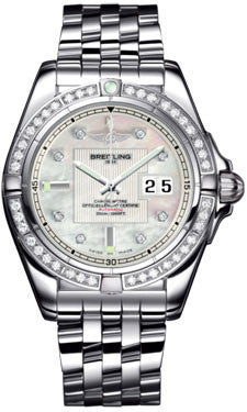 Breitling,Breitling - Galactic 41 Stainless Steel - Diamond Bezel - Pilot Bracelet - Watch Brands Direct