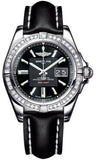 Breitling,Breitling - Galactic 41 Stainless Steel - Diamond Bezel - Leather Strap - Watch Brands Direct