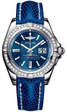 Breitling,Breitling - Galactic 41 Stainless Steel - Diamond Bezel - Lizard Strap - Watch Brands Direct