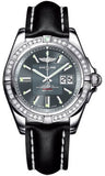 Breitling,Breitling - Galactic 41 Stainless Steel - Diamond Bezel - Leather Strap - Watch Brands Direct