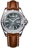 Breitling,Breitling - Galactic 41 Stainless Steel - Diamond Bezel - Leather Strap - Watch Brands Direct