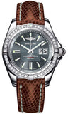Breitling,Breitling - Galactic 41 Stainless Steel - Diamond Bezel - Lizard Strap - Watch Brands Direct