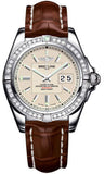 Breitling,Breitling - Galactic 41 Stainless Steel - Diamond Bezel - Croco Strap - Watch Brands Direct