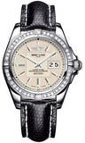 Breitling,Breitling - Galactic 41 Stainless Steel - Diamond Bezel - Lizard Strap - Watch Brands Direct