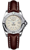 Breitling,Breitling - Galactic 32 Stainless Steel - Diamond Bezel - Leather Strap - Watch Brands Direct