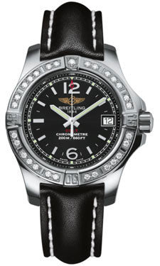 Breitling,Breitling - Colt Lady Diamond Bezel - Leather Strap - Watch Brands Direct