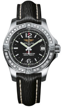 Breitling,Breitling - Colt Lady Diamond Bezel - Sahara Leather Strap - Watch Brands Direct