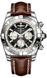 Breitling,Breitling - Chronomat 44 Steel Polished Bezel - Croco Strap - Watch Brands Direct