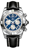 Breitling,Breitling - Chronomat 44 Steel Polished Bezel - Leather Strap - Watch Brands Direct