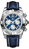 Breitling,Breitling - Chronomat 44 Steel Polished Bezel - Leather Strap - Watch Brands Direct