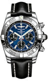 Breitling,Breitling - Chronomat 44 Steel Polished Bezel - Leather Strap - Watch Brands Direct