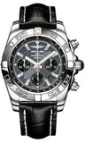 Breitling,Breitling - Chronomat 44 Steel Polished Bezel - Croco Strap - Watch Brands Direct