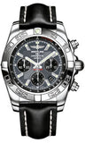 Breitling,Breitling - Chronomat 44 Steel Polished Bezel - Leather Strap - Watch Brands Direct