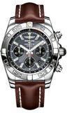 Breitling,Breitling - Chronomat 44 Steel Polished Bezel - Leather Strap - Watch Brands Direct