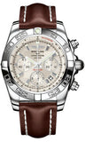 Breitling,Breitling - Chronomat 44 Steel Polished Bezel - Leather Strap - Watch Brands Direct