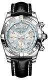 Breitling,Breitling - Chronomat 44 Steel Polished Bezel - Croco Strap - Watch Brands Direct