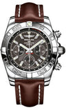 Breitling,Breitling - Chronomat 44 Steel Polished Bezel - Leather Strap - Watch Brands Direct