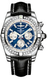 Breitling,Breitling - Chronomat 44 Steel 40 Diamond Bezel - Croco Strap - Watch Brands Direct