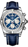 Breitling,Breitling - Chronomat 44 Steel 40 Diamond Bezel - Croco Strap - Watch Brands Direct