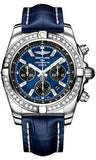 Breitling,Breitling - Chronomat 44 Steel 40 Diamond Bezel - Croco Strap - Watch Brands Direct