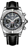 Breitling,Breitling - Chronomat 44 Steel 40 Diamond Bezel - Croco Strap - Watch Brands Direct