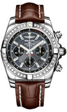 Breitling,Breitling - Chronomat 44 Steel 40 Diamond Bezel - Croco Strap - Watch Brands Direct