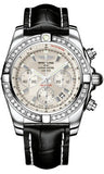 Breitling,Breitling - Chronomat 44 Steel 40 Diamond Bezel - Croco Strap - Watch Brands Direct