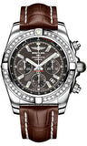 Breitling,Breitling - Chronomat 44 Steel 40 Diamond Bezel - Croco Strap - Watch Brands Direct