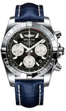 Breitling,Breitling - Chronomat 41 Steel Polished Bezel - Croco Strap - Watch Brands Direct