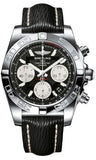 Breitling,Breitling - Chronomat 41 Steel Polished Bezel - Sahara Leather Strap - Watch Brands Direct