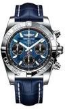 Breitling,Breitling - Chronomat 41 Steel Polished Bezel - Croco Strap - Watch Brands Direct