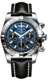 Breitling,Breitling - Chronomat 41 Steel Polished Bezel - Leather Strap - Watch Brands Direct