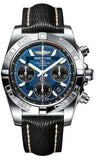 Breitling,Breitling - Chronomat 41 Steel Polished Bezel - Sahara Leather Strap - Watch Brands Direct
