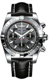 Breitling,Breitling - Chronomat 41 Steel Polished Bezel - Croco Strap - Watch Brands Direct