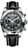 Breitling,Breitling - Chronomat 41 Steel Polished Bezel - Leather Strap - Watch Brands Direct