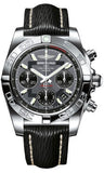 Breitling,Breitling - Chronomat 41 Steel Polished Bezel - Sahara Leather Strap - Watch Brands Direct
