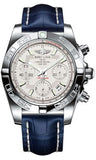 Breitling,Breitling - Chronomat 41 Steel Polished Bezel - Croco Strap - Watch Brands Direct