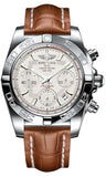 Breitling,Breitling - Chronomat 41 Steel Polished Bezel - Croco Strap - Watch Brands Direct