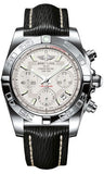 Breitling,Breitling - Chronomat 41 Steel Polished Bezel - Sahara Leather Strap - Watch Brands Direct
