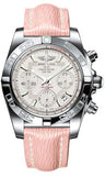 Breitling,Breitling - Chronomat 41 Steel Polished Bezel - Sahara Leather Strap - Watch Brands Direct