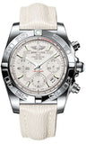 Breitling,Breitling - Chronomat 41 Steel Polished Bezel - Sahara Leather Strap - Watch Brands Direct