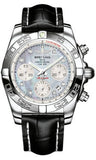 Breitling,Breitling - Chronomat 41 Steel Polished Bezel - Croco Strap - Watch Brands Direct